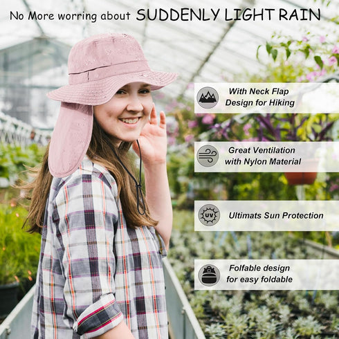 Waterproof Sun Hat for Women, Men's Packable Rain Hat, UPF50+ Bucket Safari Fishing Hat