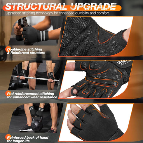 SIMARI Workout Gym Gloves for Men Women, Weight Lifting Gloves with Wrist Wrap Support, SBR Pad Grip for Full Palm