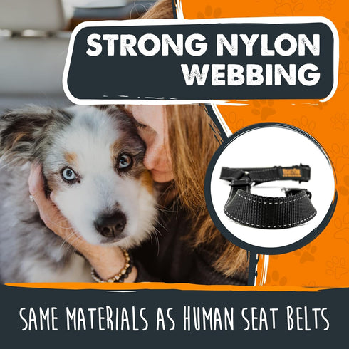 Mighty Paw Dog Seat Belt For Car Headrest - Distraction Free Driving, Heavy-Duty Aviation Grade Aluminum Carabiner