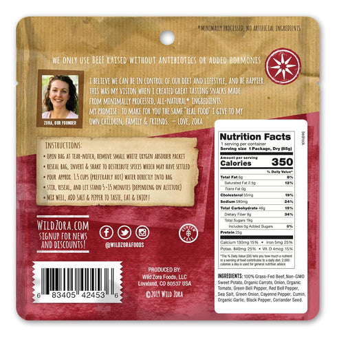 Backpacking Meals/Backpacking 2-pack) Wild Zora Paleo Freeze Dried Meals for & Camping - Healthy Gluten Free & Grain