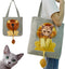 Lion-Shaped Show Head Pet Canvas Shoulder Bag, Pet Out Bag (Dark Grey-Large)