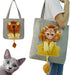 Lion-Shaped Show Head Pet Canvas Shoulder Bag, Pet Out Bag (Dark Grey-Large)