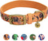 Blueberry Pet Sports Fan Basketball Canvas Adjustable Dog Collar with Metal Buckle - Passion Orange, Neck 17-20.5"