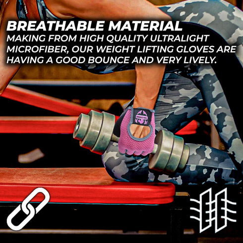 FIGHTSENSE Workout Gloves for Men Women, Weight Lifting Gloves with Non-Slip Silicon Padded Palm, Breathable
