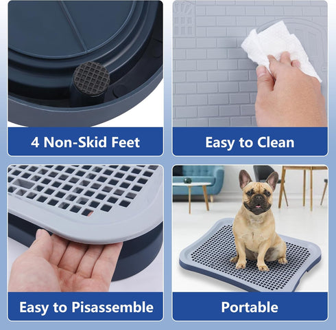 20 15.4 1.4 inch Pee Pad Holder, Indoor Potty Tray for Puppy and Small Size Dog with Pee Wall, Non-Skid Feet, * *