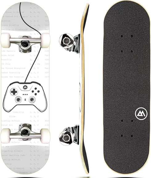 Magneto Complete Skateboard, Maple Wood with ABEC 5 Bearings, Kids Cruiser Skateboard for Beginners