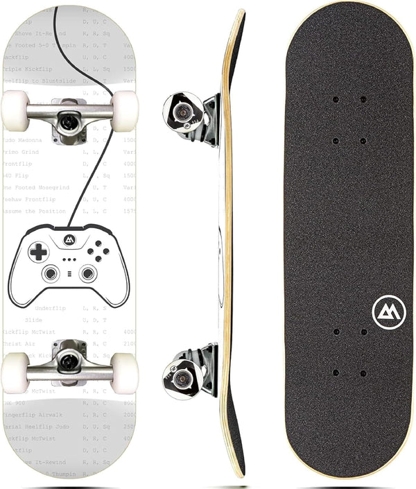 Magneto Complete Skateboard, Maple Wood with ABEC 5 Bearings, Kids Cruiser Skateboard for Beginners