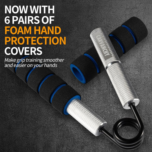 Grip Strength Trainer Set, 50-300LB (6 Pack), Metal No Slip Hand Gripper for Strength Training and Exercise