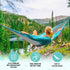 SZHLUX Camping Hammock, Double & Single Portable Hammocks with 2 Tree Straps and Carry Bag, Light Grey/Sky Blue