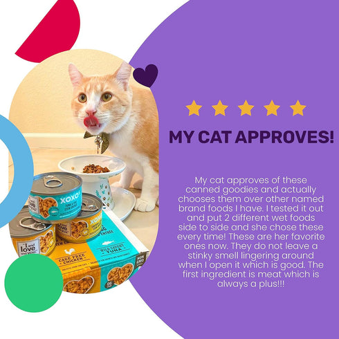 I and love and you XOXOs Wet Cat Food, Chicken + Tuna Stew Variety Pack, Grain Free, 3oz Pack of 12 Cans