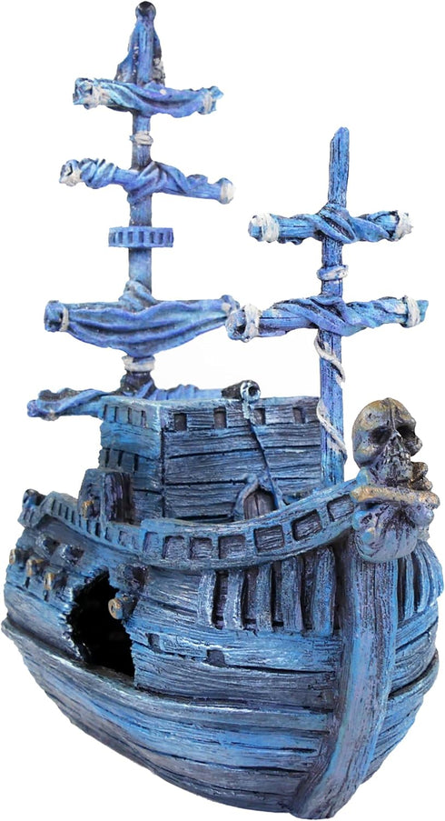 Penn-Plax Pirate Treasure Ship, Medium Sized Aquarium Decor for Decoration Theme and Fun for Fish