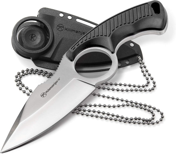Kilimanjaro 910106 Men's Stretta Tactical Neck Knife, 6.4-inch Overall Length, 3.2-inch Blade, Formed Sheath