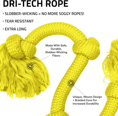 Playology Rope Toys for Dogs | Tug of War Dog Toy for Aggressive Chewers | Chicken Scented Dog Toys | Mega Rope Toy