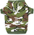 DroolingDog XS Dog Shirts, Camo Hoodie & T-Shirt for Small Dogs, XS, Green