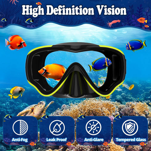 UPhitnis Set 4-14 Set U PHITNIS Kids Snorkel for Age - Dry Top Snorkeling Gear for Kids Junior & Youth - Childs Diving