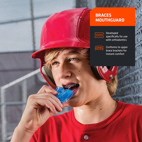 Shock Doctor Upper & Lower Mouth Guard for Braces, Teeth Protection for Sports