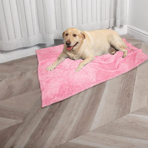 MACEVIA Fluffy Fleece Dog Blankets, Warm Soft Plush Throws for Small, Medium, Large Dogs and Cats, 29x40 Inch, Pink
