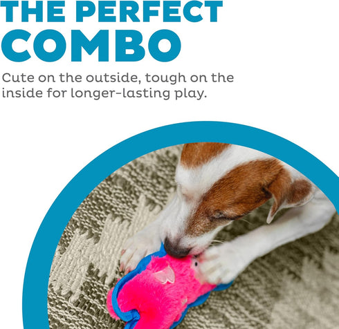 6.8" Outward Hound Durablez Minis Squeaky Plush Dog Toy, No Stuffing for Less Mess, Interactive & Tough, Jumbo