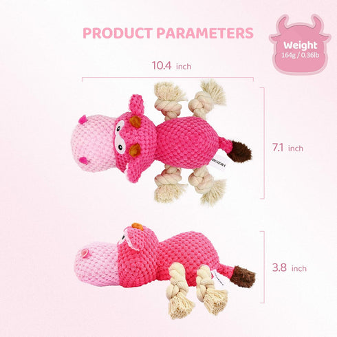 IOKHEIRA Dog Plush Toy for Large Aggressive Chewers, Indestructible Squeaky Stuffed Animals with Cotton
