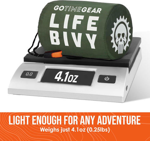 Go Time Gear Life Bivy Emergency Survival Sleeping Bag - Use as Mylar Emergency Blanket, Thermal Bivy Sack