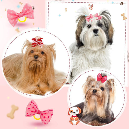 40 Pcs Dog Hair Clips and Bow Crown Accessories for Small Dogs - Princess Style, Crystal Rhinestone Grooming