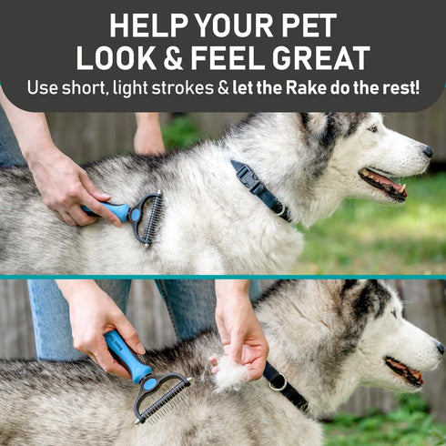 Maxpower Planet Pet Grooming Brush and 2X Grooming Gloves Combo, Double Sided Dematting Brush for Dogs and Cats