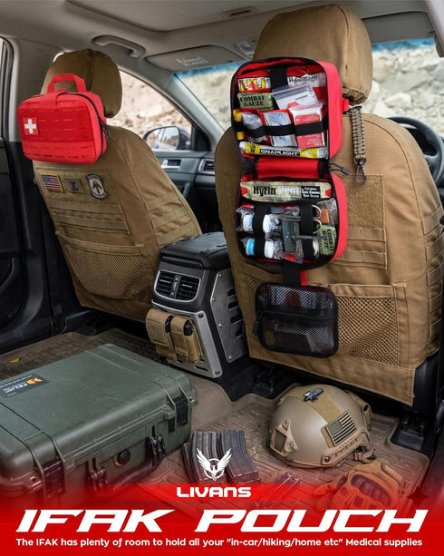LIVANS Tactical Molle Medical Pouch - Upgraded Size, Large Capacity IFAK Pouch with Detachable Quick Release