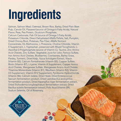 Blue Buffalo True Solutions Perfect Skin & Coat Natural Dry Dog Food, Salmon, 11-lb. Bag