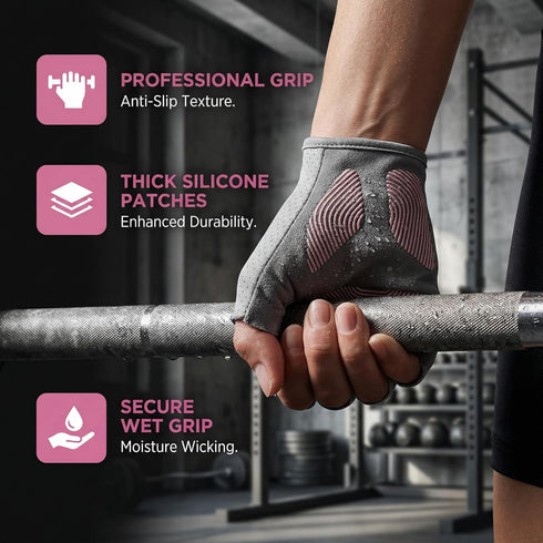 CAMBIVO Workout Gloves for Men & Women, Weight Lifting Gloves with Wrist Support, Non Slip Grip, Breathable Gym Gloves