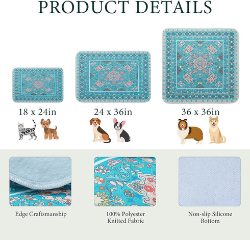 Homimp Washable Pee Pads for Dogs, 4 Pack Reusable Puppy Pads, Absorbent Leakproof Non Slip Training Pads, 36"x36"