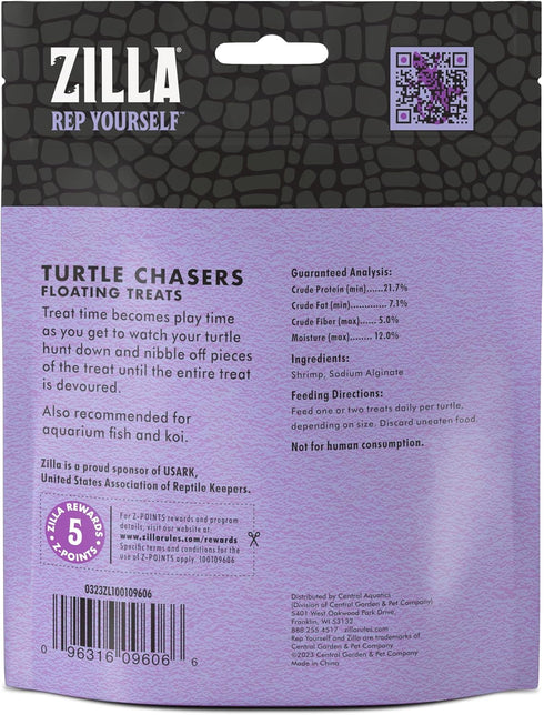 Zilla Turtle Chasers Floating Treats Made with Real Shrimp, Resealable Bag