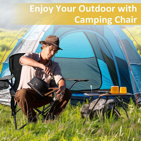 300lbs, Folding Camping Chairs Portable Outdoor Chair for Camping, Fishing, Beach, Picnic, Lightweight High Back