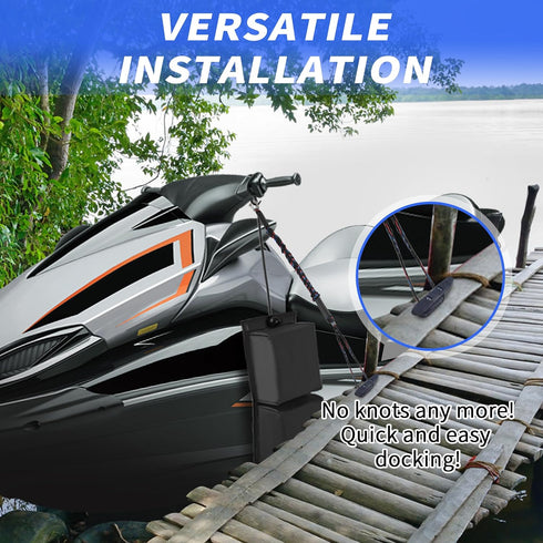 PWC Jet Ski Bumpers - Boat Fenders with 2 Elastic Cords, 2 Pack Docking Accessories, 14 x 6 x 3.2 inch