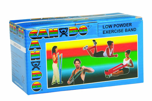 Low Powder Exercise Band Roll, Cando 1210689, 6 yd Length, Blue-Heavy