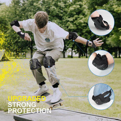 Roller Skate Pads Adult Knee And Elbow Pads For Roller Skating, Wrist Guards Skateboarding Protective Gear Adult Knee Pads For Men Women Skating Pads