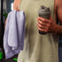 S&T INC. Microfiber Sweat Towel (16"x27") - Purple Gym and Yoga Towels, 3 Pack for Home Gym Bag