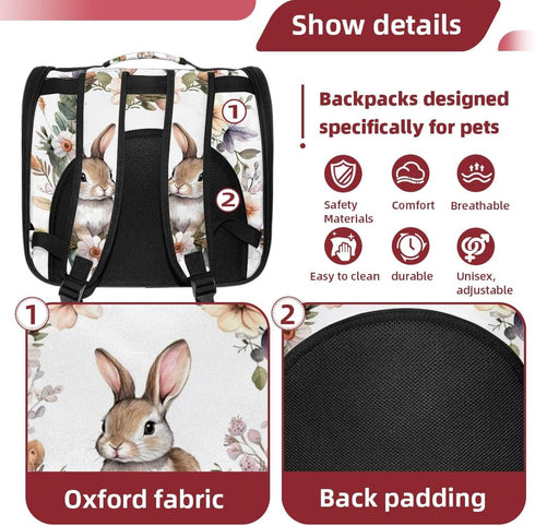 Travel-Friendly Transparent Bunny Rabbit Pet Carrier for Small Dogs and Kittens