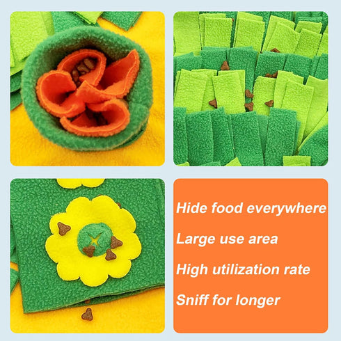 Pet Olfactory Feeding Pad Training Mat - Interactive Puzzle Toy for Dogs & Cats - Natural Foraging Tool - Spring