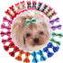 YOY 24PCS / 12 Pairs Adorable Grosgrain Ribbon Pet Dog Hair Bows with Rubber Bands - Puppy Grooming Accessories Set