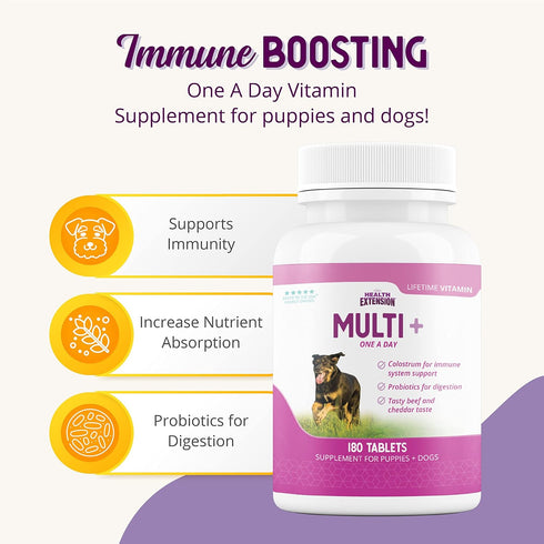 Health Extension Multivitamin & Minerals for Dogs & Puppies, 30 Tablets, Supports Immune System & Digestion