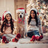 ADOGGYGO Christmas Dog Collar with Bow, Adjustable Cotton Red Bowtie for Small Medium Large Dogs (Medium, Xmas)