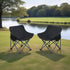2 Pack Folding Camping Chairs: Portable Outdoor Seating for Couples & Adults - Lightweight Comfort with Side Pockets