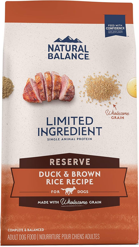 Natural Balance Limited Ingredient Adult Dry Dog Food, Reserve Duck & Brown Rice Recipe, 12 Pound