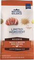 Natural Balance Limited Ingredient Adult Dry Dog Food, Reserve Duck & Brown Rice Recipe, 12 Pound