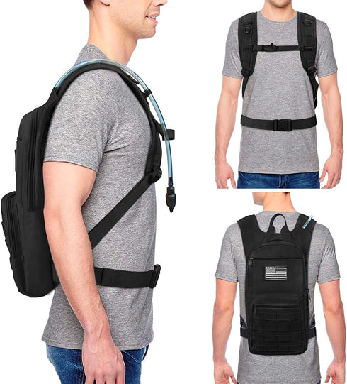NOOLA 3L Hydration Backpack with TPU Water Bladder, Tactical Pack for Men Women, Perfect for Hiking and Biking