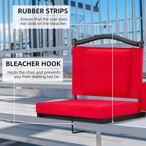 HABUTWAY Stadium Seats with Back Support and Thick Cushion Bleacher Seats with Backs and Cushion Wide, Stadium Chairs