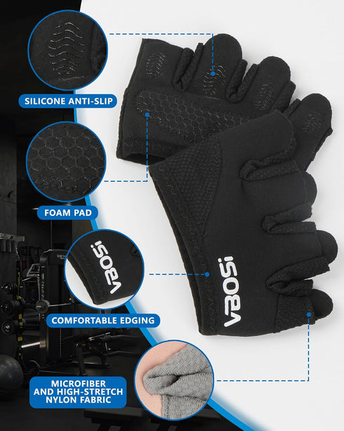 FitDA Weight Lifting Gloves, Short Micro Workout Gloves for Men & Women, Grip Pads with Full Palm Protection,Great