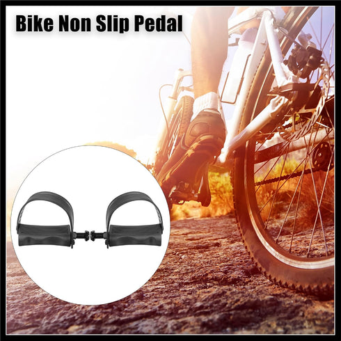 1 1/2 Inch 12.7mm Pair Exercise Bike Pedals with Straps Spindle Cycling Parts Spindle Black Durable Material