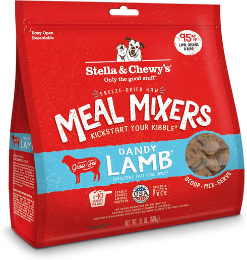 Stella & Chewy's Freeze Dried Raw Dandy Lamb Meal Mixer – Dog Food Topper for Small & Large Breeds – 18 oz Bag