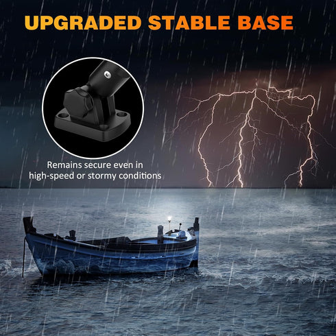 12 Inches IP67, 3NM (12-24V) Anchor Light Stern Lights for Boats LED Waterproof White Fold Down Rear Boat Navigation